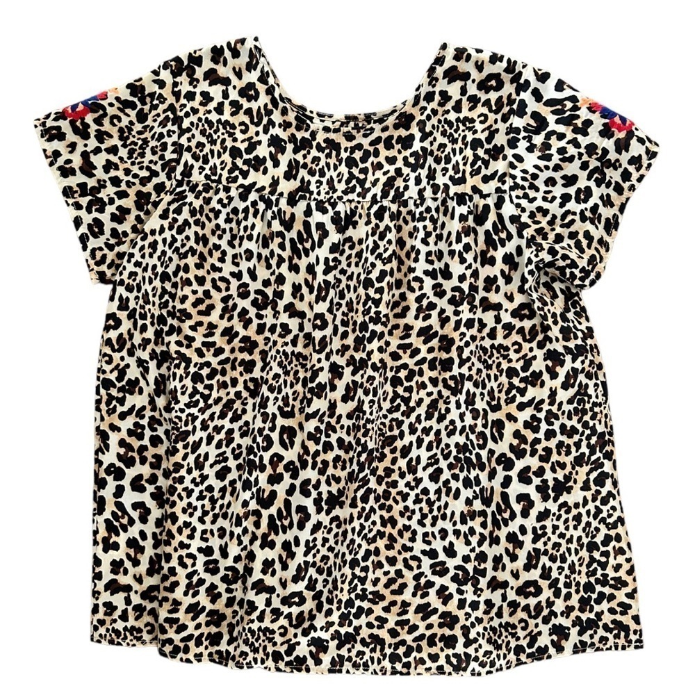 See And Be Seen Neon Embroidery Leopard Tunic Top Small - Picture 7 of 15